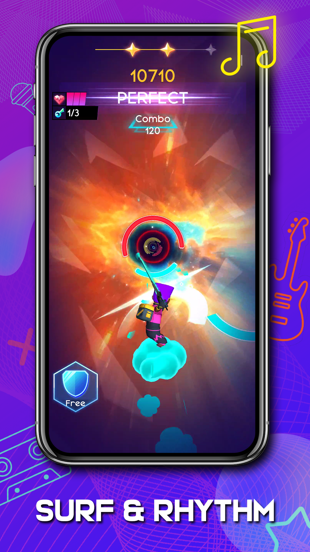 Cyber Surfer : Rhythm Odyssey mod apk screenshot 1