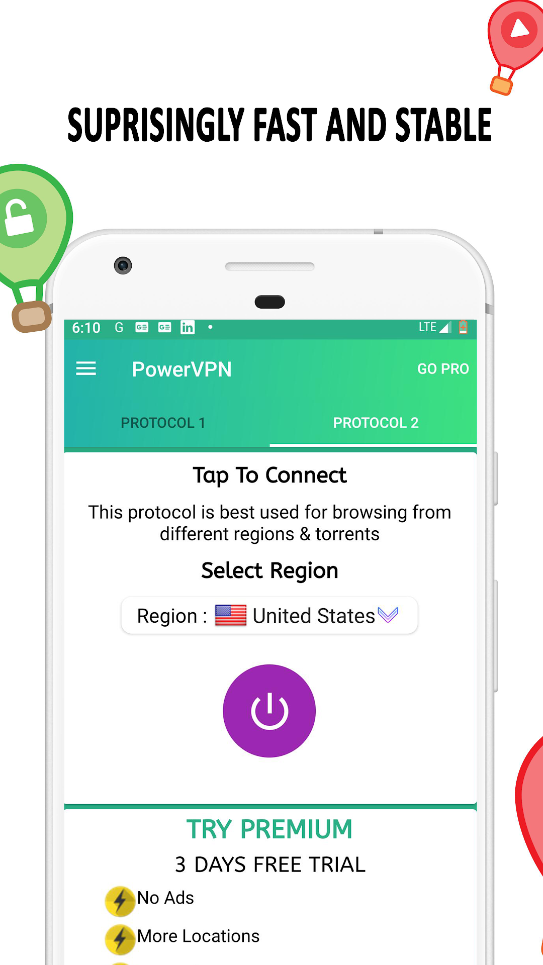 Power VPN : Fast & Secure VPN mod apk screenshot 1