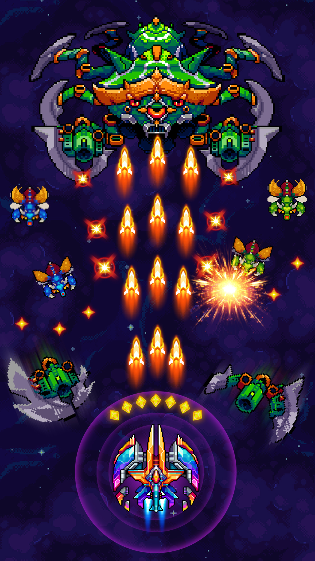 Galaxiga: Galaxy Arcade Game mod apk screenshot 1